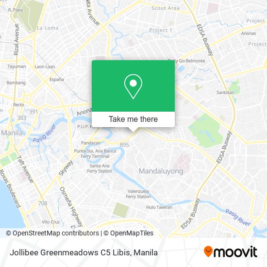 Jollibee Greenmeadows C5 Libis map