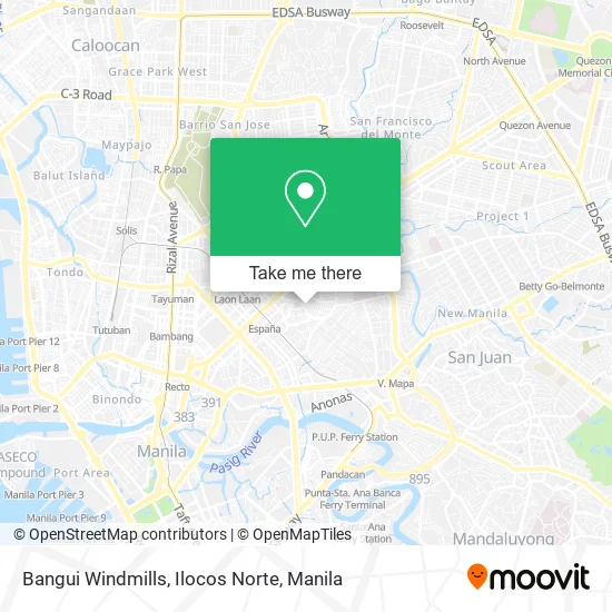 Bangui Windmills, Ilocos Norte map