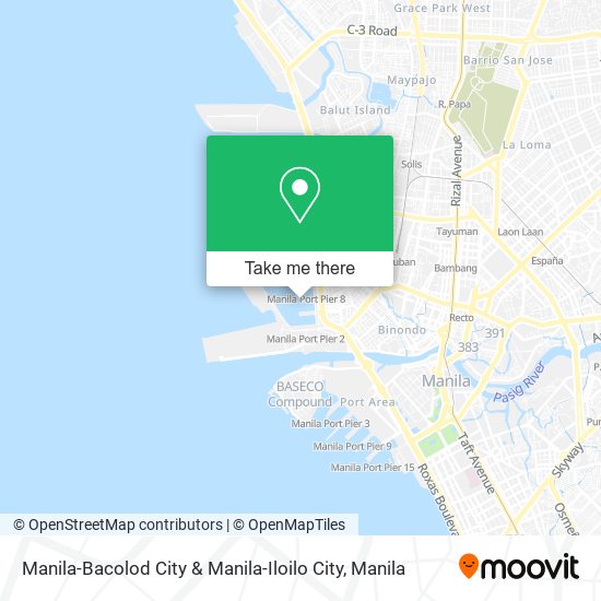 Manila-Bacolod City & Manila-Iloilo City map