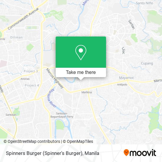 How to get to Spinners Burger (Spinner's Burger) in Marikina by Bus or