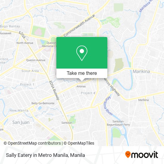 Sally Eatery in Metro Manila map