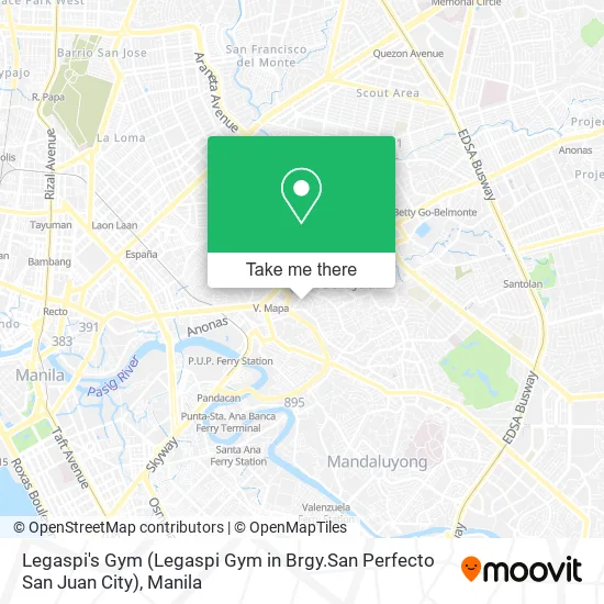 Legaspi's Gym (Legaspi Gym in Brgy.San Perfecto San Juan City) map