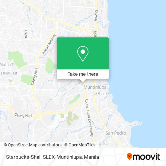 Starbucks-Shell SLEX-Muntinlupa map