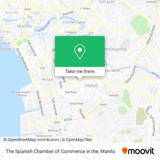 The Spanish Chamber of Commerce in the map