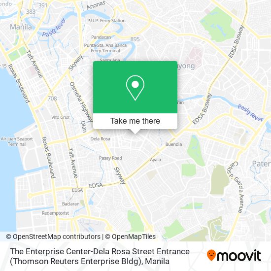 The Enterprise Center-Dela Rosa Street Entrance (Thomson Reuters Enterprise Bldg) map