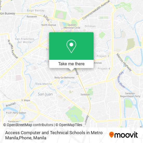 Access Computer and Technical Schools in Metro Manila,Phone map