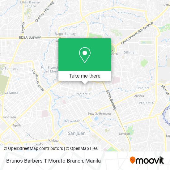 Brunos Barbers T Morato Branch map