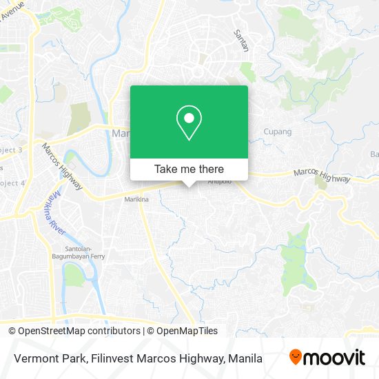 Vermont Park, Filinvest Marcos Highway map