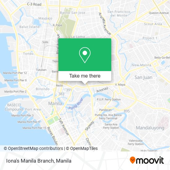 Iona's Manila Branch map