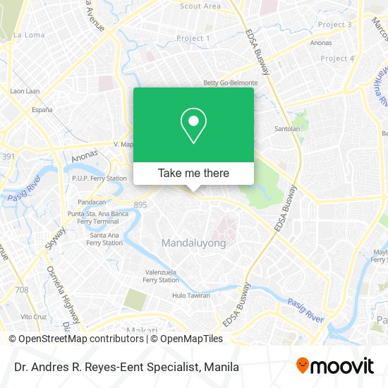 Dr. Andres R. Reyes-Eent Specialist map