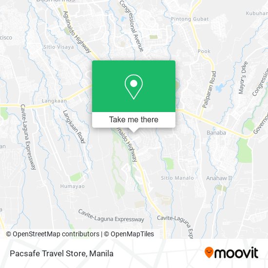 Pacsafe Travel Store map