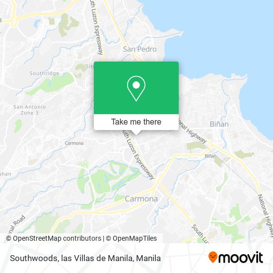 Southwoods, las Villas de Manila map