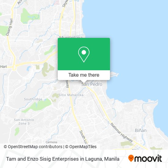 Tam and Enzo Sisig Enterprises in Laguna map