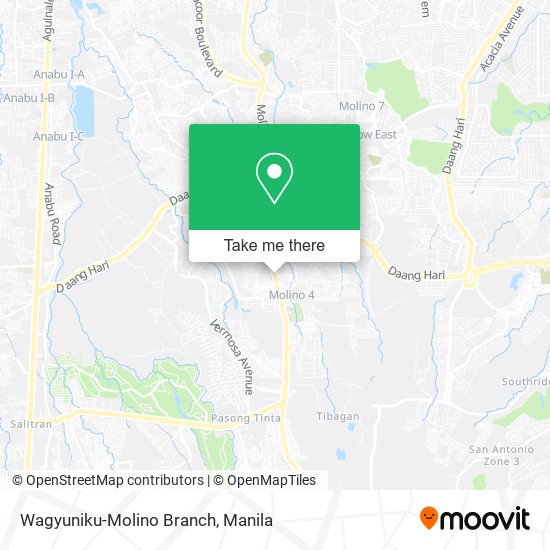 Wagyuniku-Molino Branch map