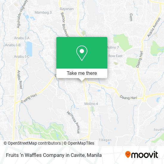 Fruits 'n Waffles Company in Cavite map