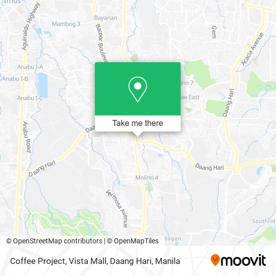 Coffee Project, Vista Mall, Daang Hari map