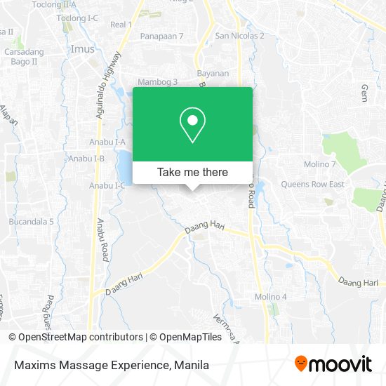 Maxims Massage Experience map