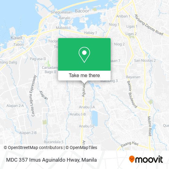 MDC 357 Imus Aguinaldo Hway map