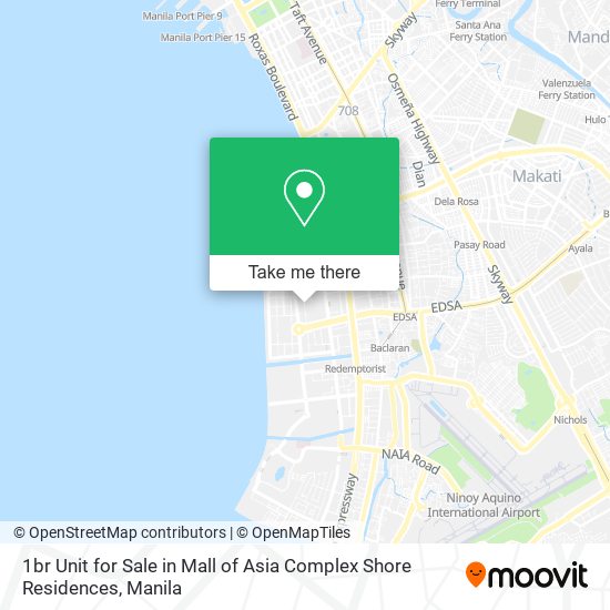 1br Unit for Sale in Mall of Asia Complex Shore Residences map