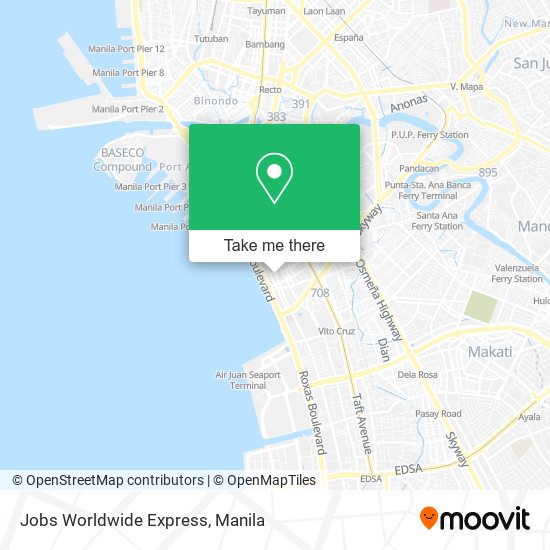 Jobs Worldwide Express map