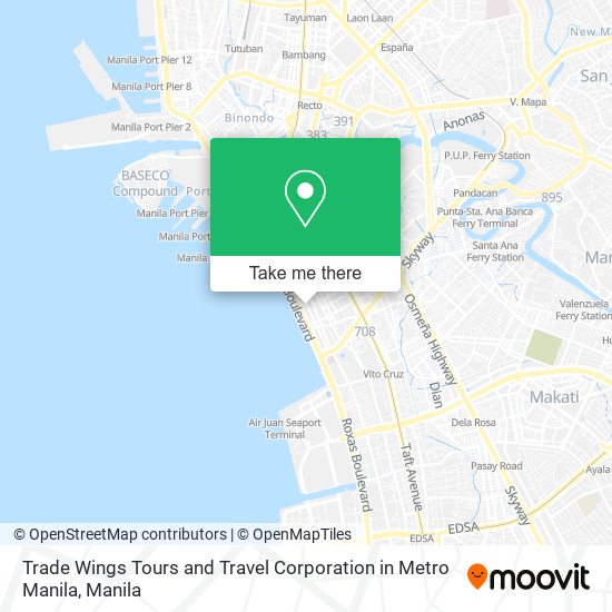 Trade Wings Tours and Travel Corporation in Metro Manila map