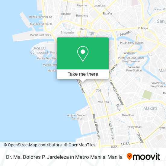 Dr. Ma. Dolores P. Jardeleza in Metro Manila map