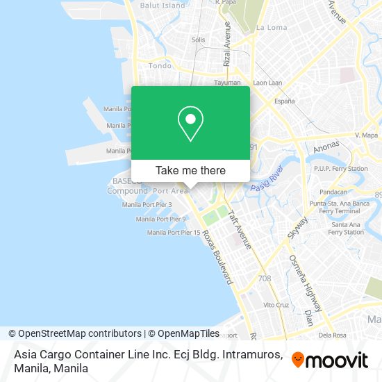 Asia Cargo Container Line Inc. Ecj Bldg. Intramuros, Manila map