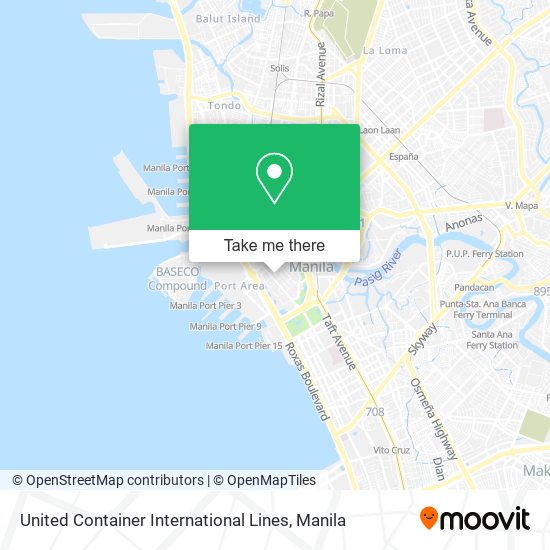 United Container International Lines map