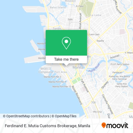 Ferdinand E. Mutia Customs Brokerage map