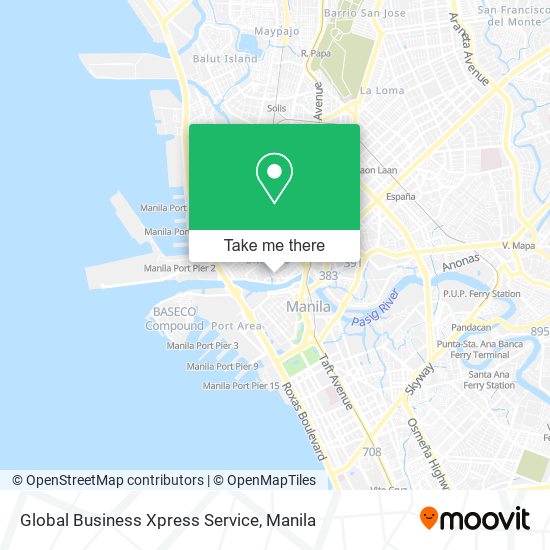 Global Business Xpress Service map