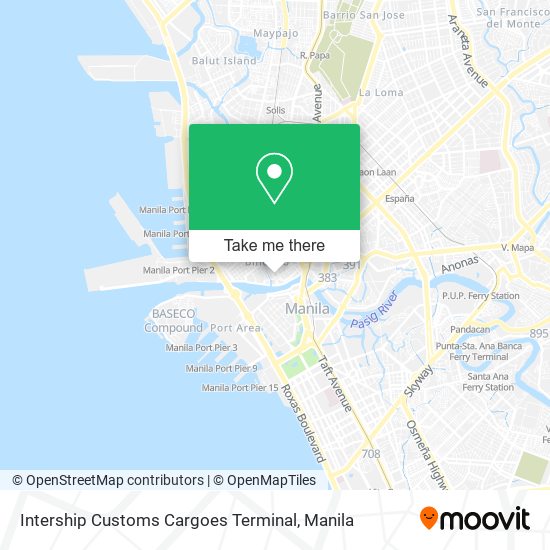 Intership Customs Cargoes Terminal map