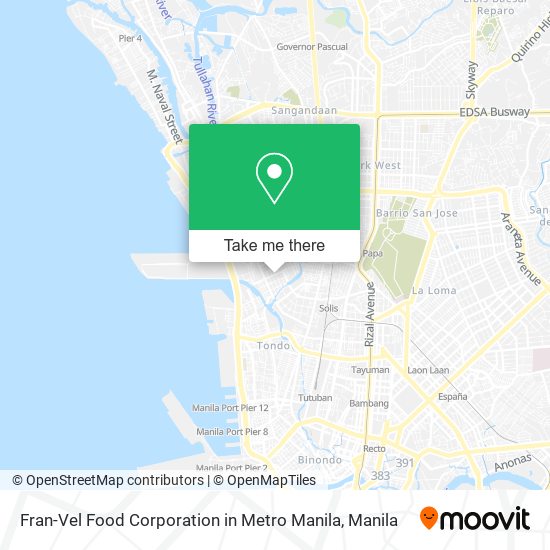 Fran-Vel Food Corporation in Metro Manila map