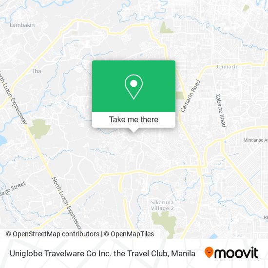 Uniglobe Travelware Co Inc. the Travel Club map
