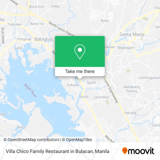 Villa Chico Family Restaurant in Bulacan map