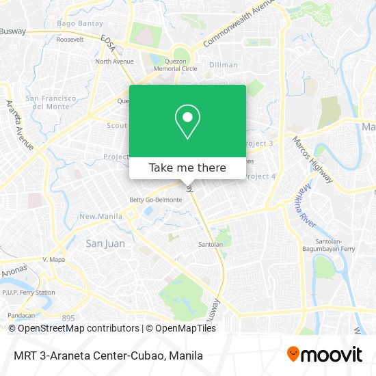 MRT 3-Araneta Center-Cubao map