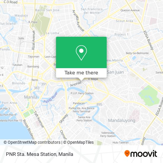 PNR Sta. Mesa Station map