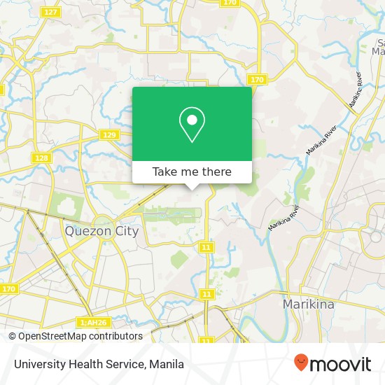 University Health Service map