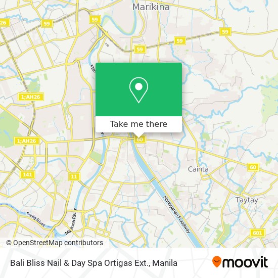 Bali Bliss Nail & Day Spa Ortigas Ext. map