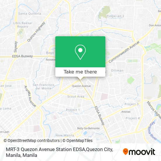 MRT-3 Quezon Avenue Station EDSA,Quezon City, Manila map
