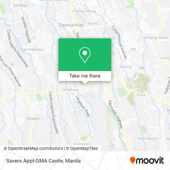 Savers Appl-GMA Cavite map