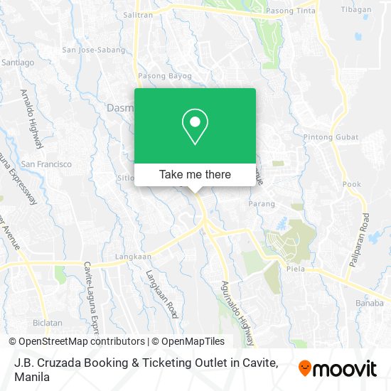 J.B. Cruzada Booking & Ticketing Outlet in Cavite map