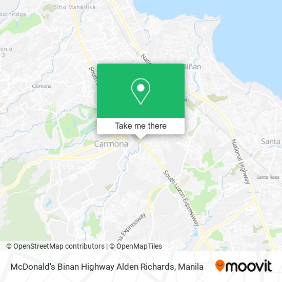 McDonald's Binan Highway Alden Richards map