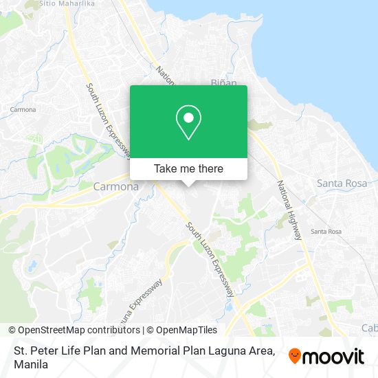 St. Peter Life Plan and Memorial Plan Laguna Area map