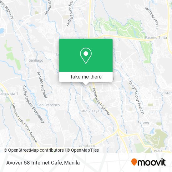 Avover 58 Internet Cafe map