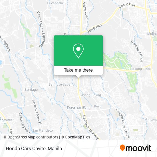 Honda Cars Cavite map