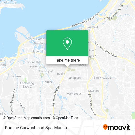 Routine Carwash and Spa map