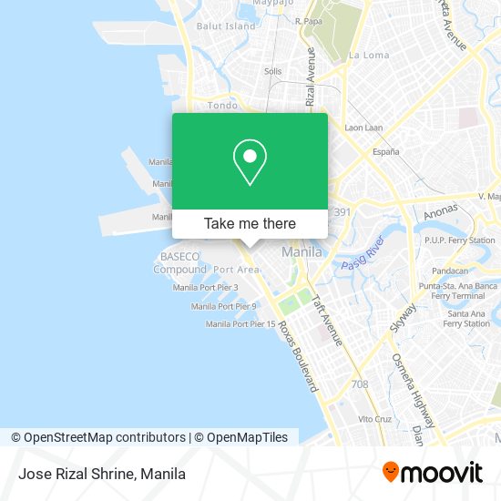 Jose Rizal Shrine map