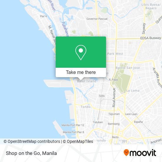 Shop on the Go map