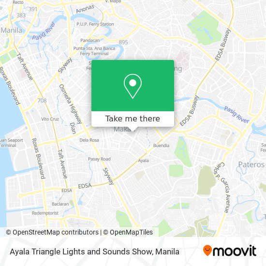 Ayala Triangle Lights and Sounds Show map