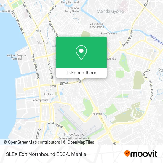 SLEX Exit Northbound EDSA map